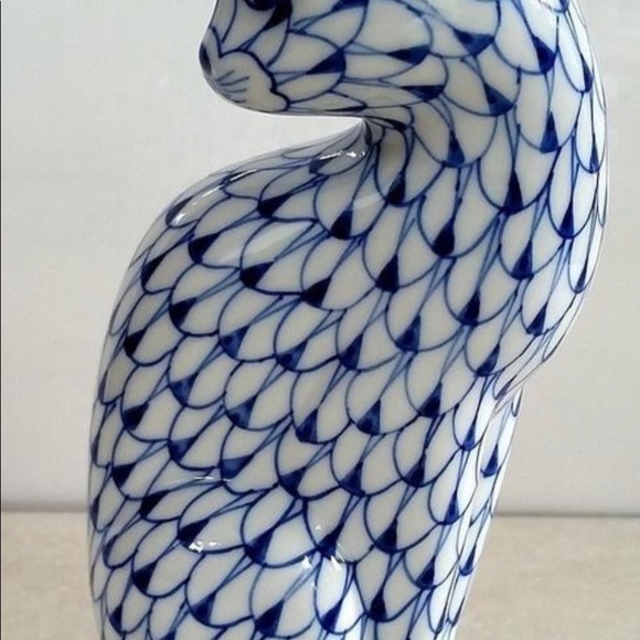 ANDREA BY SADEK VINTAGE COBALT BLUE FISHNET CAT - Picture 3 of 7